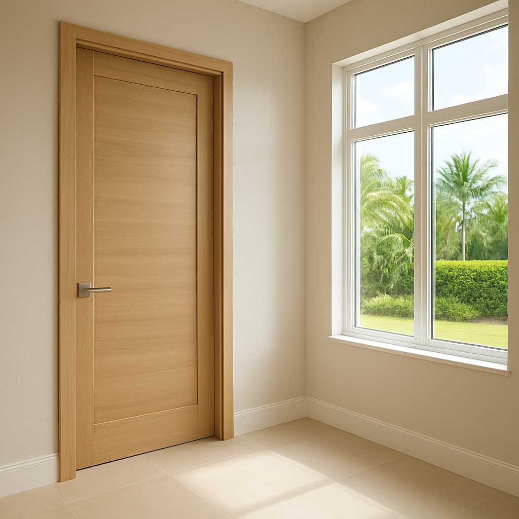 Newly installed interior door